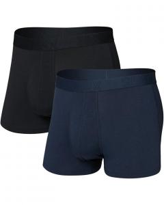 Мужские трусы Saxx Droptemp Cooling Cotton Trunk Fly 2-Pack SAXX UNDERWEAR, Dark Ink/Black