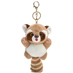 Плюшевый кулон динозавр и енот высота 10 см длина 10 дюймов Julebaby, Dudu Little Raccoon, Milk Tea