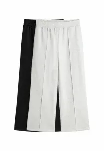 Комплект из 2 широких спортивных брюк с декоративной строчкой. The Set, Black Grey