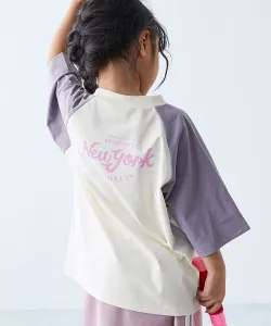 Легко стирающаяся, устойчивая к пятнам футболка-реглан с рукавами 5/8 для мальчиков, весна/лето 2026 Devirock, цвет 005-G Violet-Off