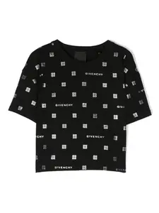 Футболка с логотипом 4G Givenchy Kids, черный