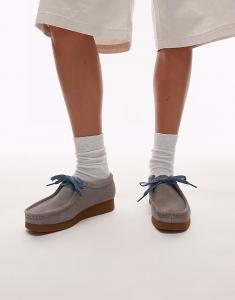 Кроссовки Clarks Wallabee evo из темно-серой замши