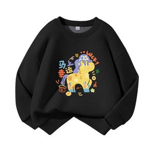 Детский свитшот с круглым вырезом Moderate WARRIOR, [fleece-lined]черный/h color horse lucky