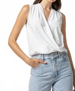 Топ без рукавов с имитацией запаха, белый Lilla P