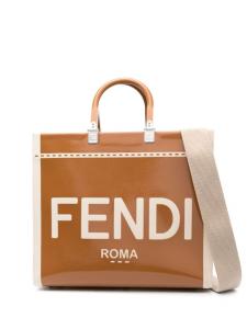 Сумка-тоут FENDI с логотипом, коричневый