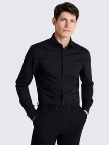 Хлопковая рубашка Slim Fit с двойными манжетами Moss, Black