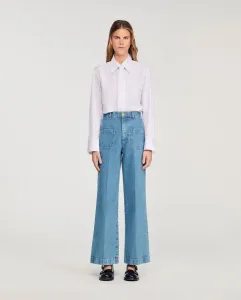 Женские джинсы свободного кроя с высокой талией Sandro, синий