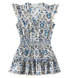 Анаис цветочное хлопковое платье Poupette St Barth Kids, Black Victorian