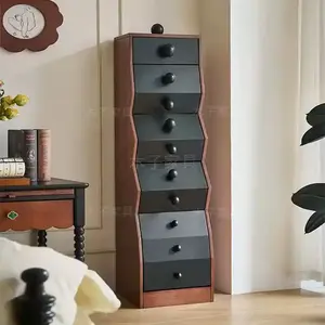 Yu Senyi Комод для гостиной из массива дерева, 5 ящиков, винтажный стиль, двухцветный, сборка