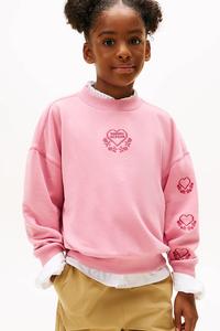 Детская хлопковая толстовка Tommy Hilfiger, розовый