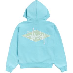 Толстовка SS26 BASIC DIAMOND ZIP HOODIE Unisex Stussy, синий зеленый