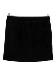 Бархатная юбка с логотипом Twinset Kids, черный