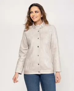 Женская куртка с защипами и кнопками Fsh, белый