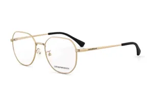 Металлическая оправа для очков нестандартной формы мужская золотая EMPORIO ARMANI