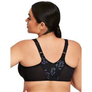 Бюстгальтер Glamorise Full-Figure Wonderwire с закрытой передней частью из эластичного кружева 9246 Glamorise, черный