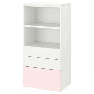 Книжный шкаф SMÅSTAD/PLATSA IKEA, 60x42x123 см, цвет white pale pink
