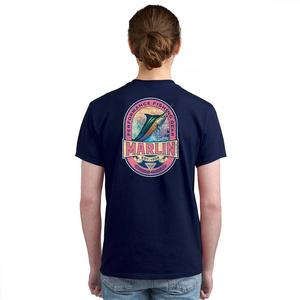 Мужская футболка Columbia PFG Performance Fishing Gear с короткими рукавами и графическим рисунком, цвет Navy Marlin