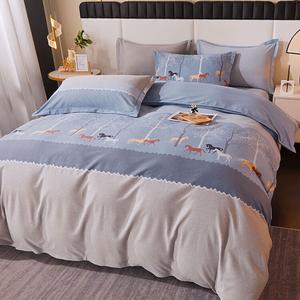 LUOLAI HOME Комплект постельного белья 3 предмета, 120x200 см, простыня, пододеяльник, наволочка