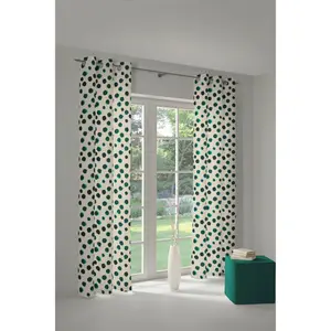 Штора Адам «Точки», (1 шт.), экологически чистые материалы Adam, цвет naturweiß/dunkelgrün