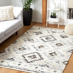 SAFAVIEH Manhattan Collection ковер 122 x 183 см ручной работы из премиальной шерсти IvoryCharcoal MAN354A для прихожей, гостиной, фойе, спальни