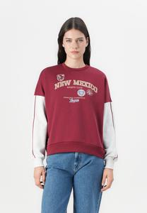 Толстовка ONLY ONLMIRIAM BLOCK PRINT O NECK, Cabernet/Dark Red