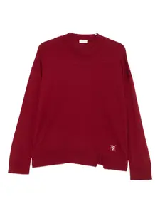 Свитер с вставкой-логотипом и разрезом на подоле LIU JO, красный