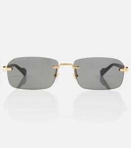 Солнцезащитные очки прямоугольной формы Gucci, черный