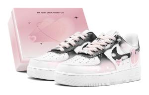 Air Force 1 GS пара, романтичный подарок, сладкая любовь, девчачий, сердце, граффити низкие кроссовки для скейтборда женские Nike, розовый