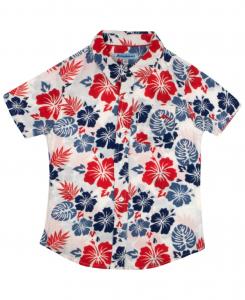 Классическая тканая рубашка на пуговицах для мальчиков Tommy Bahama, Blue/red floral