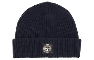Вязаная шапка с логотипом STONE ISLAND, синий