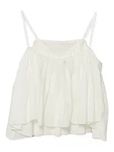 Топ с оборками и вышивкой Pinko Kids, нейтральный