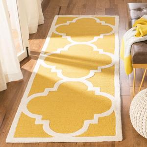 Ковер-дорожка SAFAVIEH, 77 x 183 см, Cambridge Collection Gold / Ivory CAM140Q ручной работы марокканский узор премиальная шерсть