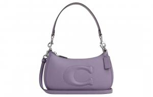 Кожаная портативная сумка-кроссбод Teri Smooth, средняя наплечная сумка для женщин серебристого и светло-фиолетового цвета COACH