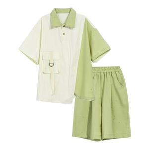 Детская спортивная одежда с лацканами и умеренно короткой длиной PROTECTCAMEL, зеленый