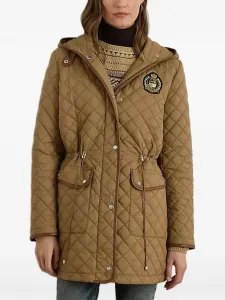 Стеганая куртка с капюшоном Lauren Ralph Lauren, коричневый