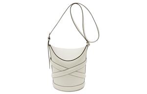 Сумка-ведро THE CURVE BAG из телячьей кожи, плечевая сумка, мужская сумка через плечо белого цвета Alexander McQueen