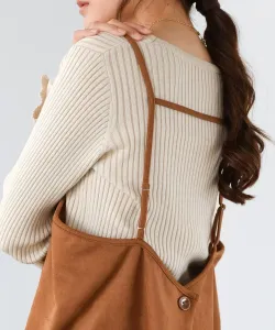 Квадратный замшевый бюстгальтер