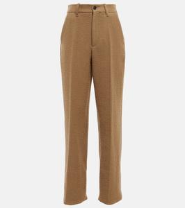 Брюки Gustavo с высокой талией из смесовой шерсти The Row, Bark
