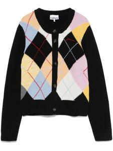GANNI кардиган с узором аргайл, черный