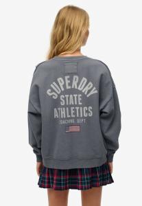 Толстовка Superdry & Co ATHLETIC ESSENTIALS PRINTED CREW, Charcoal Off White/Grey