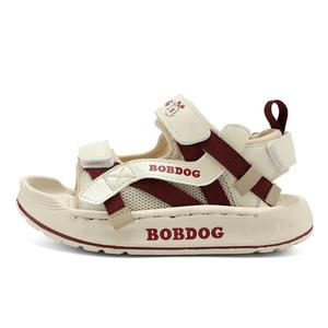 Детские сандалии с противоскользящей подошвой, амортизирующей, устойчивой к истиранию и отскоку, дышащей подошвой BOBDOG, бежевый/красный