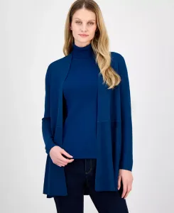 Удлиненный кардиган Monterey с открытым передом Anne Klein, синий