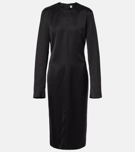 Атласное платье миди Toteme, черный