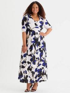 Абстрактное платье макси с цветочными рюшами Scarlett & Jo, разноцветный