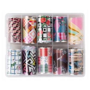 Трансферная фольга 10 шт. 100 см Xkz-33-35 Решетка с узорами, AllePaznokcie