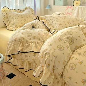 Disney Комплект постельного белья 1,5 м, 4 предмета, для матраса 200x230 см, Wreath Rabbit