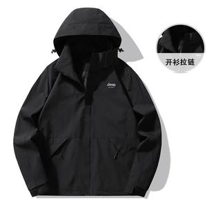 JEEP SPIRIT Водонепроницаемая ветровка ветронепроницаемая дышащая износостойкая утепленная унисекс, Phantom Black