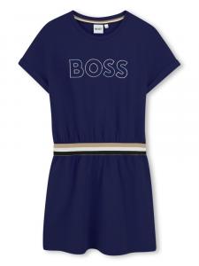BOSS Kidswear платье с короткими рукавами, синий