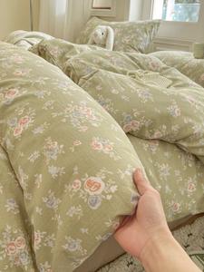 MIDO HOUSE Комплект постельного белья 4 предмета, 200x230 см, простыня, мягкая, дышащая, пилоустойчивая ткань, цвет манман чуньсе