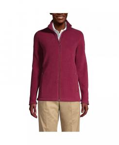 Женская флисовая куртка средней плотности с застежкой-молнией Lands' End, красный